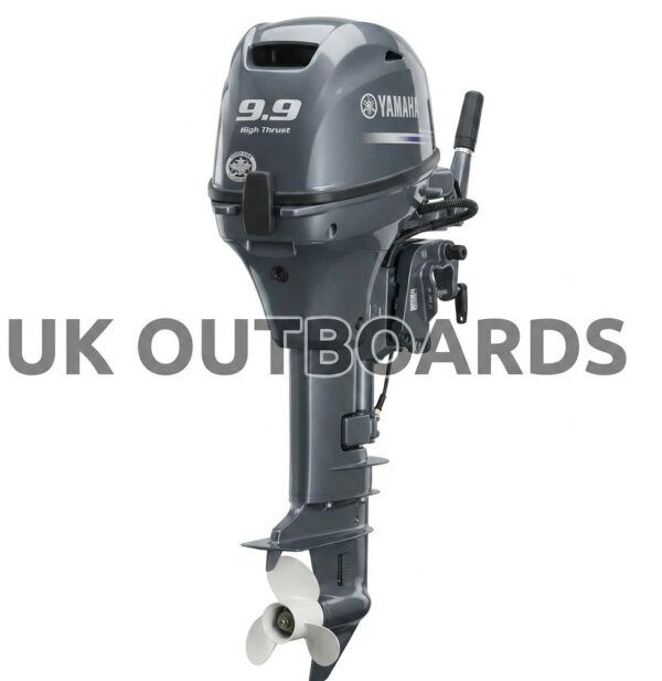Yamaha T9.9XPB High Thrust 9.9HP Outboard Engine A 2021 Yamaha T9.9XPB high-thrust 9.9hp four-stroke engine featuring an extra-long 25 inch shaft, displaying the rugged lower unit gearcase built for high-performance yamaha high thrust kicker motors.