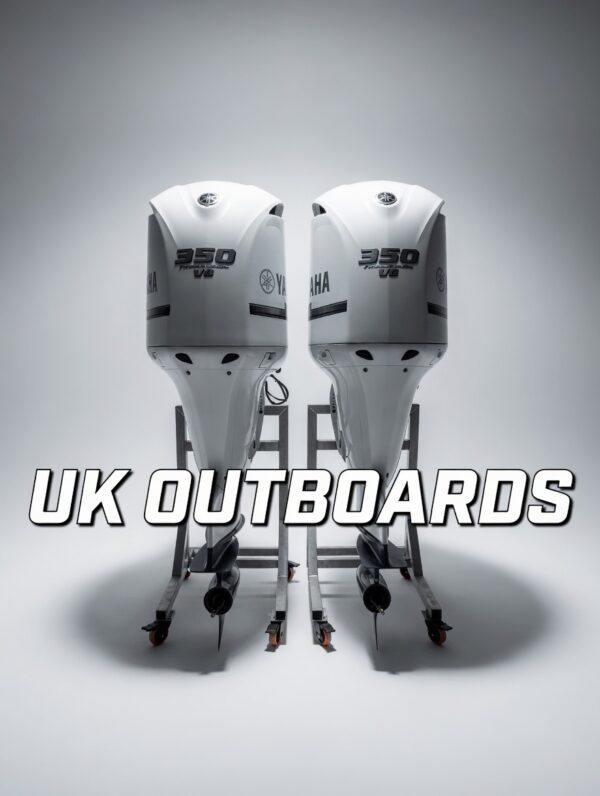 Pair of clean pre-owned 2012 Yamaha F350 V8 30 inch shaft yamaha outboards with stainless steel propellers for sale.