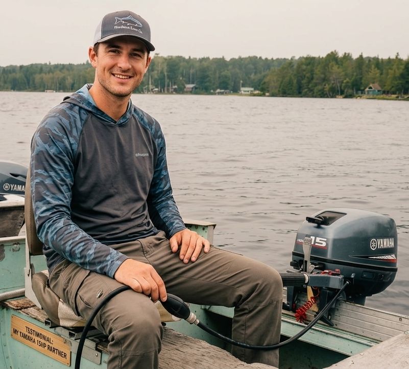 A portable four-stroke Honda 2.3HP tiller-handle motor, ranking among the best outboard motors uk suppliers provide for small tenders and inflatables.